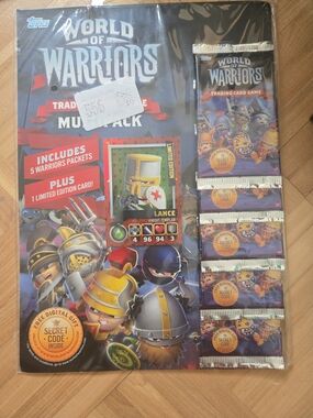 Topps World of Warriors Trading Card Pack - Blue, Red, Gold Artwork